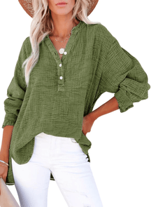 CloudFit – Women’s Casual Oversized Gauze Blouse