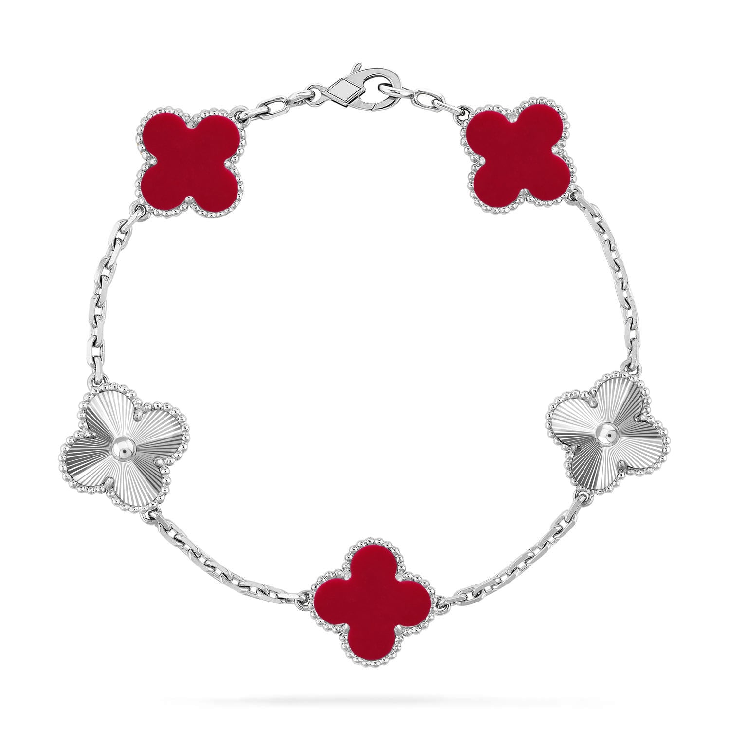AuraLeaf – Lucky Carnelian Clover Bracelet