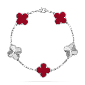 AuraLeaf – Lucky Carnelian Clover Bracelet