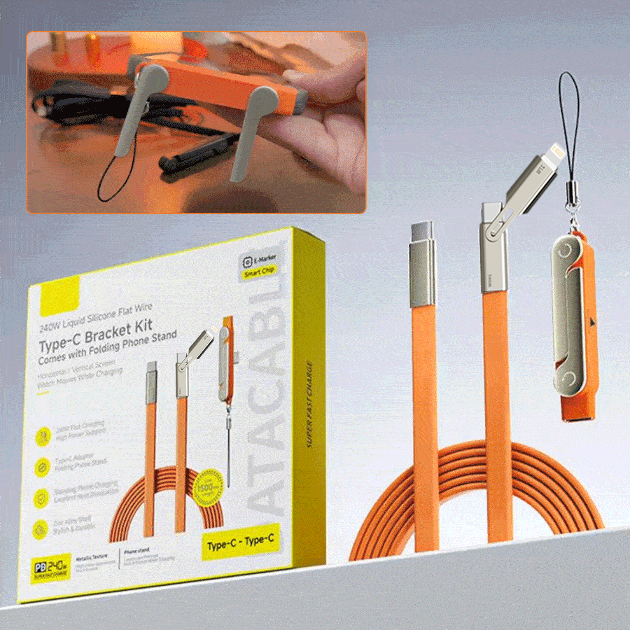 Power360 – Ultra-Fast Cable with Adjustable Phone Holder