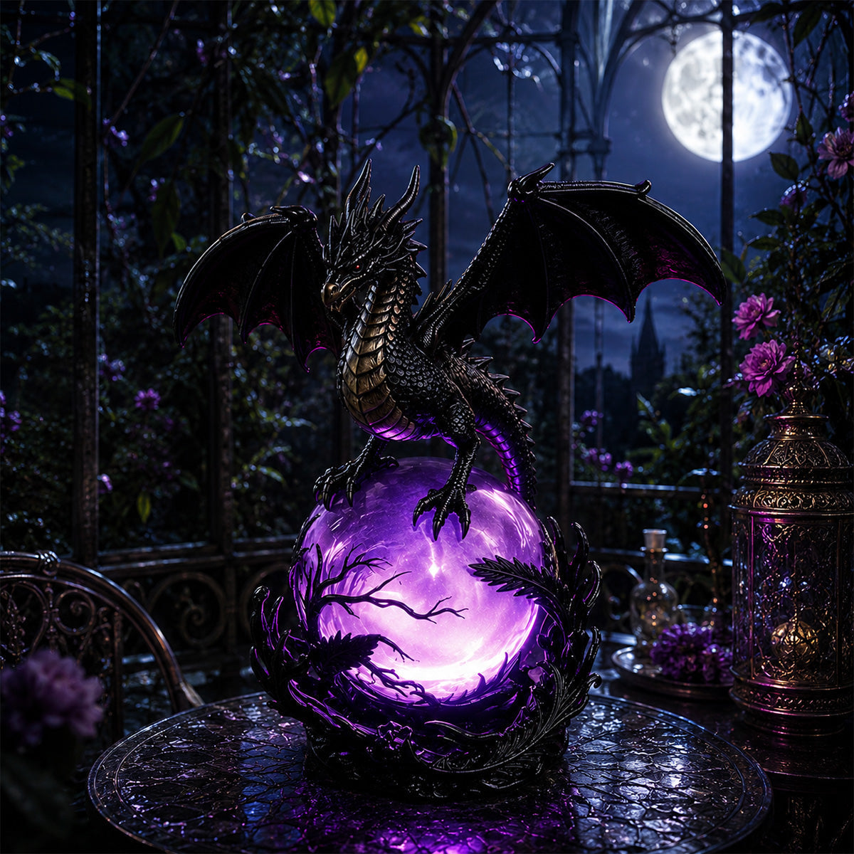 DragonGlow – Mystic Crystal Orb Lamp