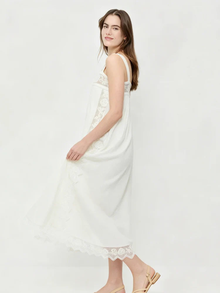 PureLinen – Vintage Lace Summer Midi Dress
