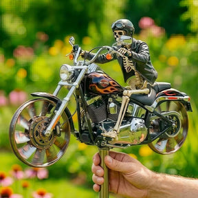 Skull Rider Garden Wind Spinner