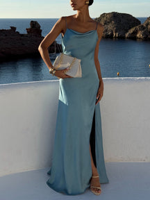 VelvetGrace – Elegant Comfort Slit Maxi Dress