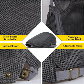 AirWeave – Breathable Mesh Flat Cap for Men