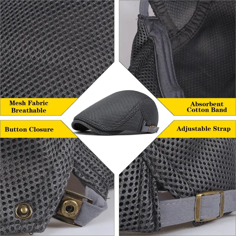 AirWeave – Breathable Mesh Flat Cap for Men