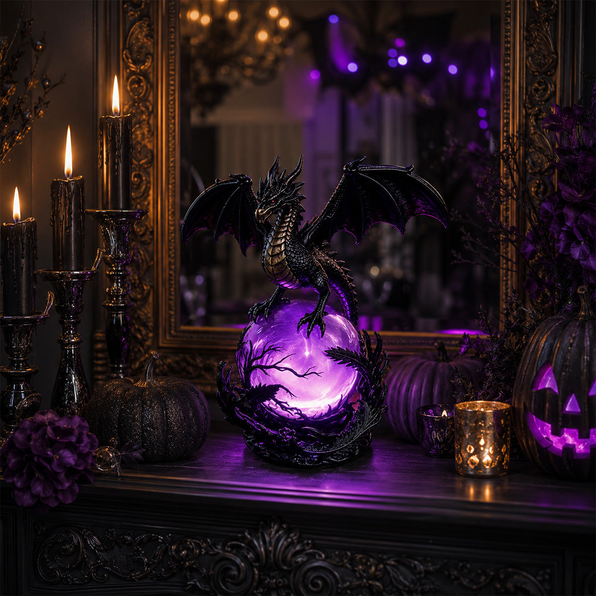 DragonGlow – Mystic Crystal Orb Lamp