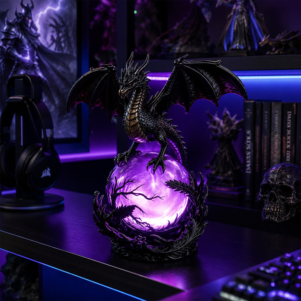 DragonGlow – Mystic Crystal Orb Lamp