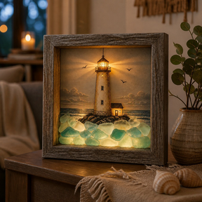 CoastalGlow – Sea Glass Lighthouse Shadow Light