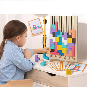 TetraMind – Montessori Wooden Puzzle Set