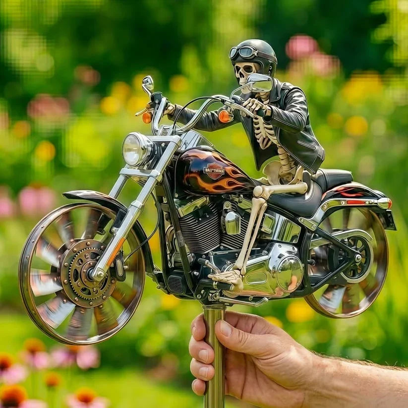 Skull Rider Garden Wind Spinner