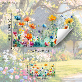 FloraGlow – Vibrant Flower Bouquet Window Sticker