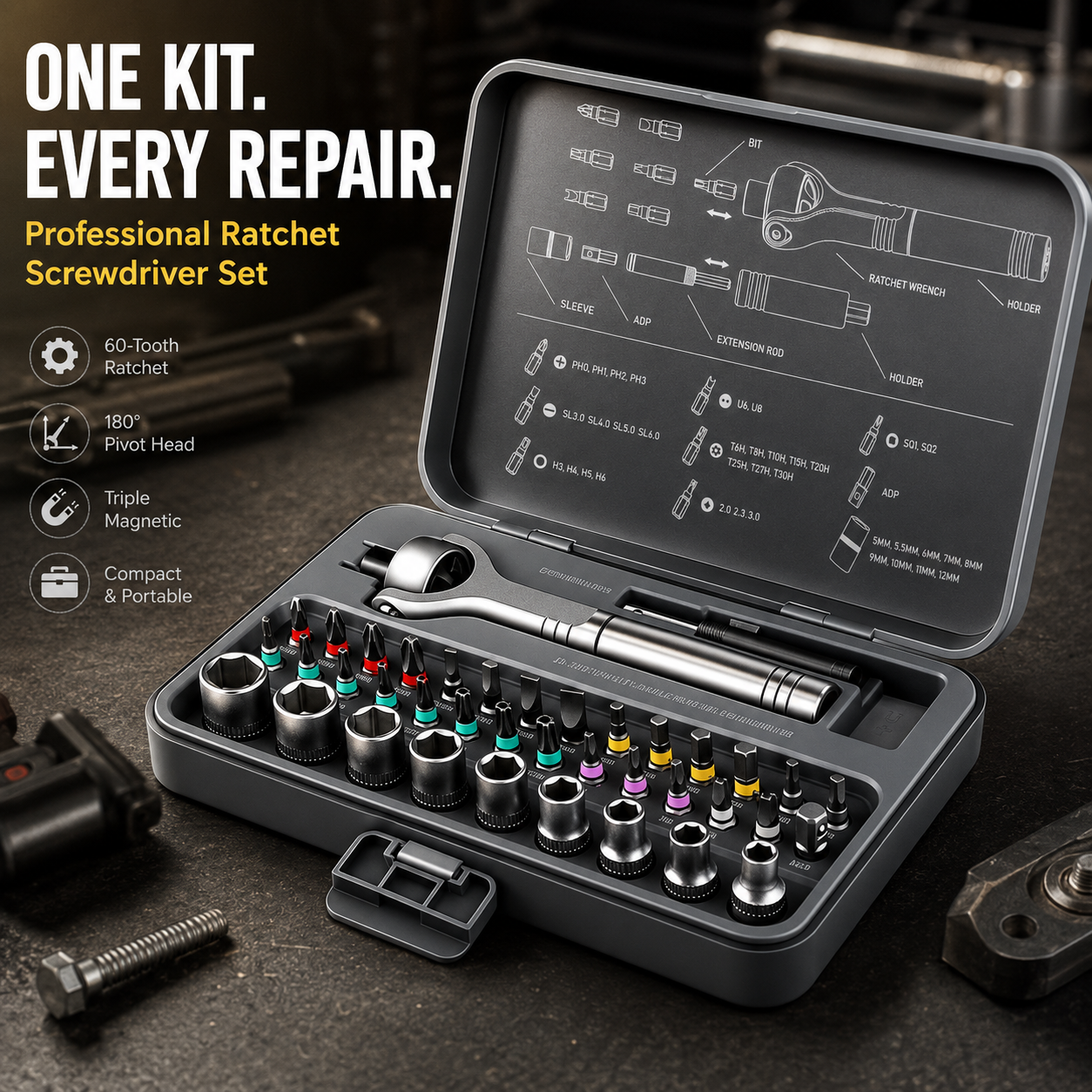 MagnaFix – Precision Magnetic Ratchet Screwdriver Set