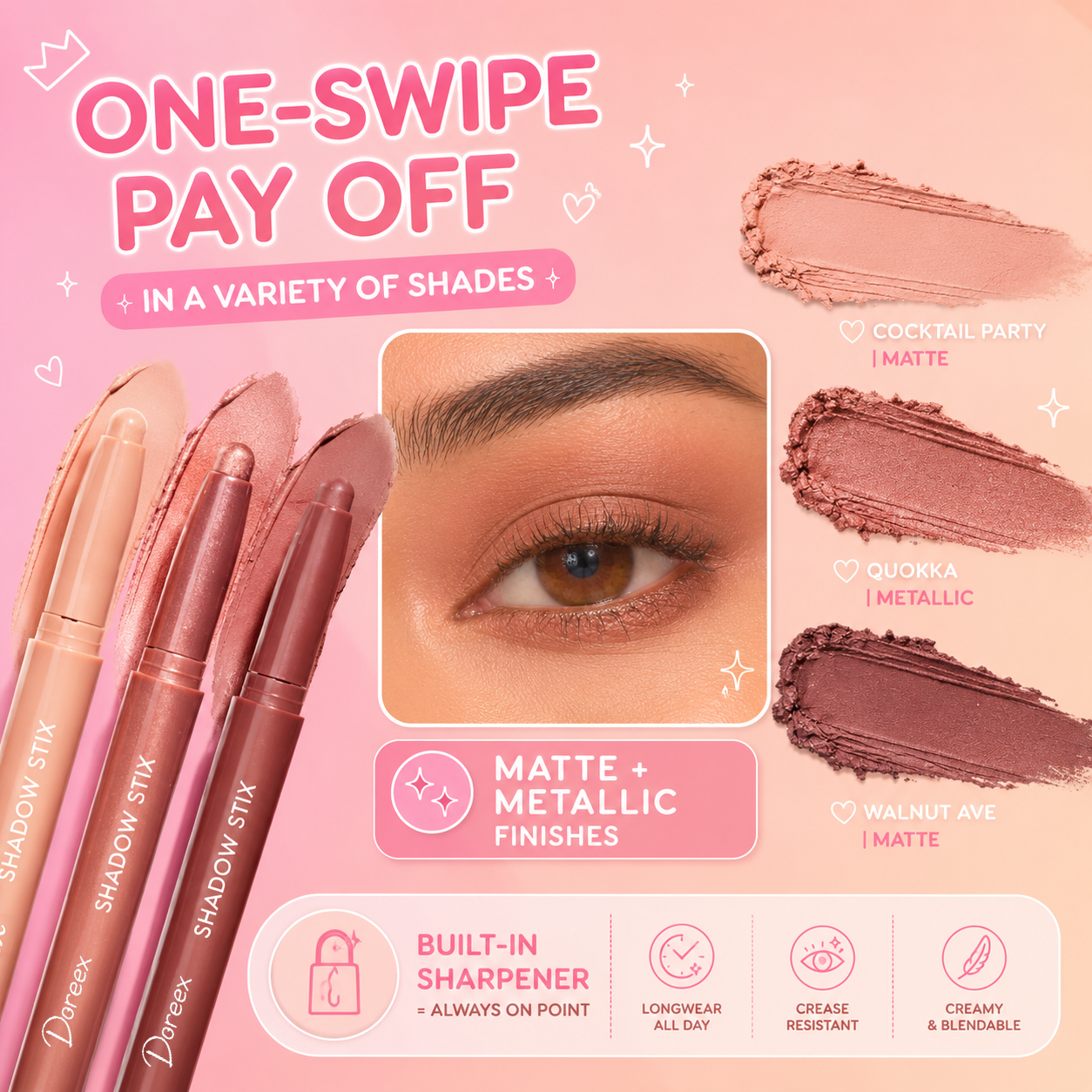 ColorLuxe – Rich Pigment Waterproof Eyeshadow Stick