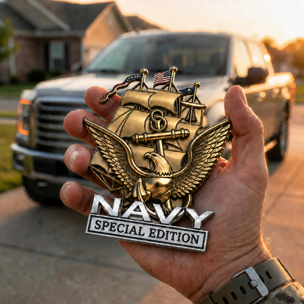 NavyHonor – Navy Veteran Metal Auto Emblem