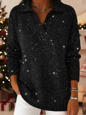 SparkleMuse – Loose Shiny Party Sweater Top