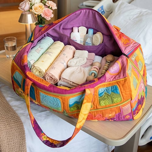FloraVoyage – Quilted Floral Travel Duffel Bag