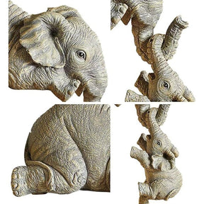 ElevaWood – Handcrafted Wooden Elephant Family Set