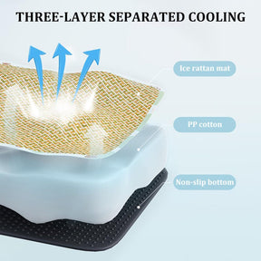 CoolNest – Breathable Rattan Cooling Pet Bed