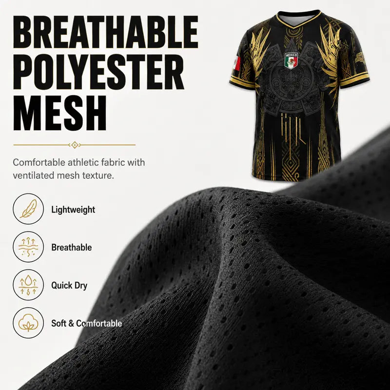 GoldStrike – Mexico Inspired Performance Fan Jersey