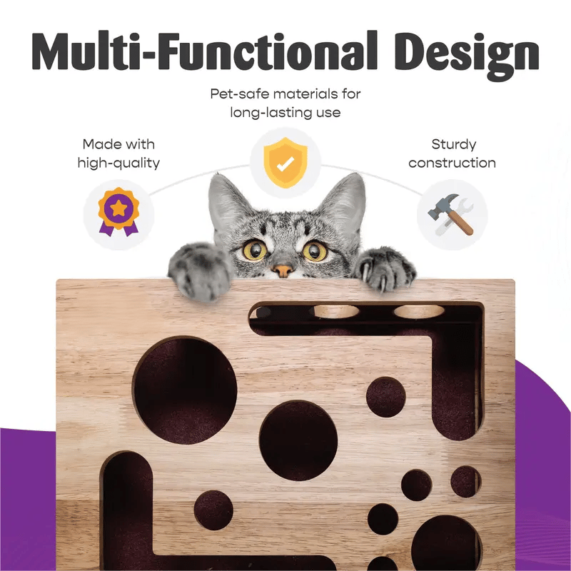 PawPuzzle – Cat Enrichment Scratch & Play Box