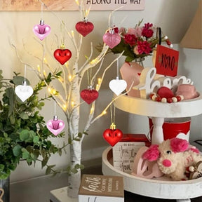 LumiBloom – Heart-Adorned LED Birch Table Decor