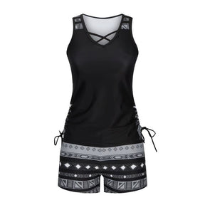 BreezeEase – Bohemian Tankini Swim Set