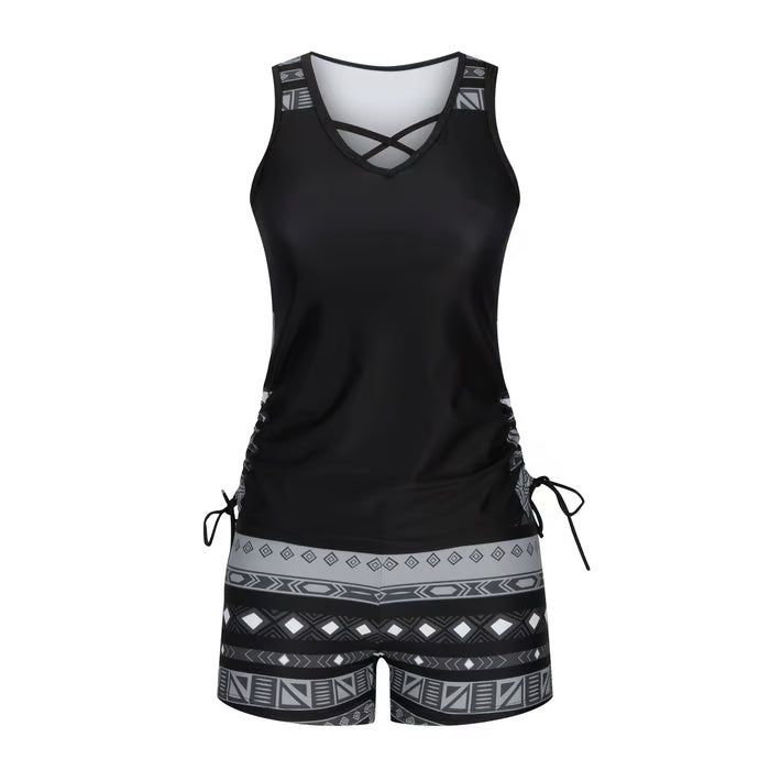 BreezeEase – Bohemian Tankini Swim Set