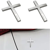 FaithRide – 3D Metal Cross Car Sticker