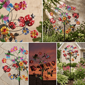 ☀️🌀Outdoors Wind Spinners with Decorative Flowers🌸(Includes bracket)