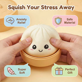 SquishJoy – Ultra-Rare Rainbow Smiling Dumpling Squishy Toy
