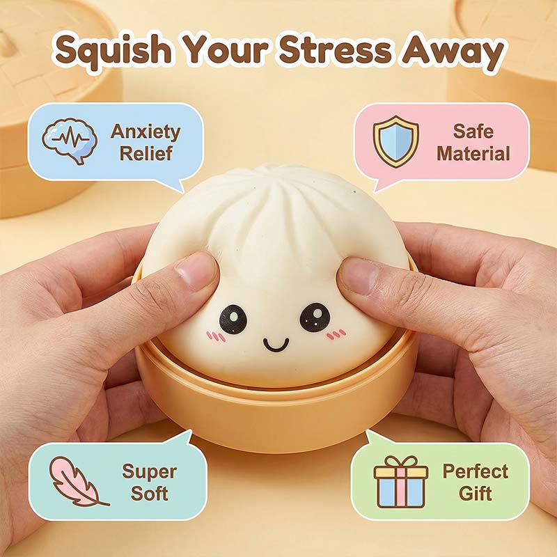 SquishJoy – Ultra-Rare Rainbow Smiling Dumpling Squishy Toy