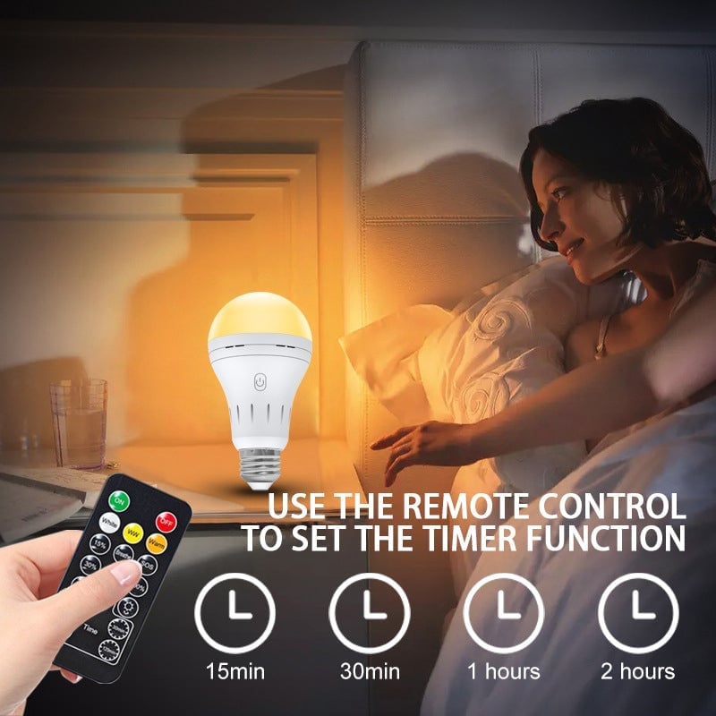 BrightEase – Rechargeable LED Bulb with Remote Control