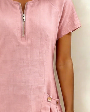 UrbanBreeze Zip – Everyday Cotton-Line Dress