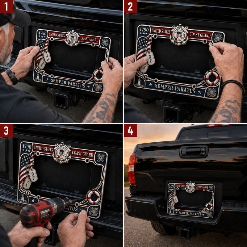 HonorDrive – Premium Coast Guard Heritage License Plate Frame
