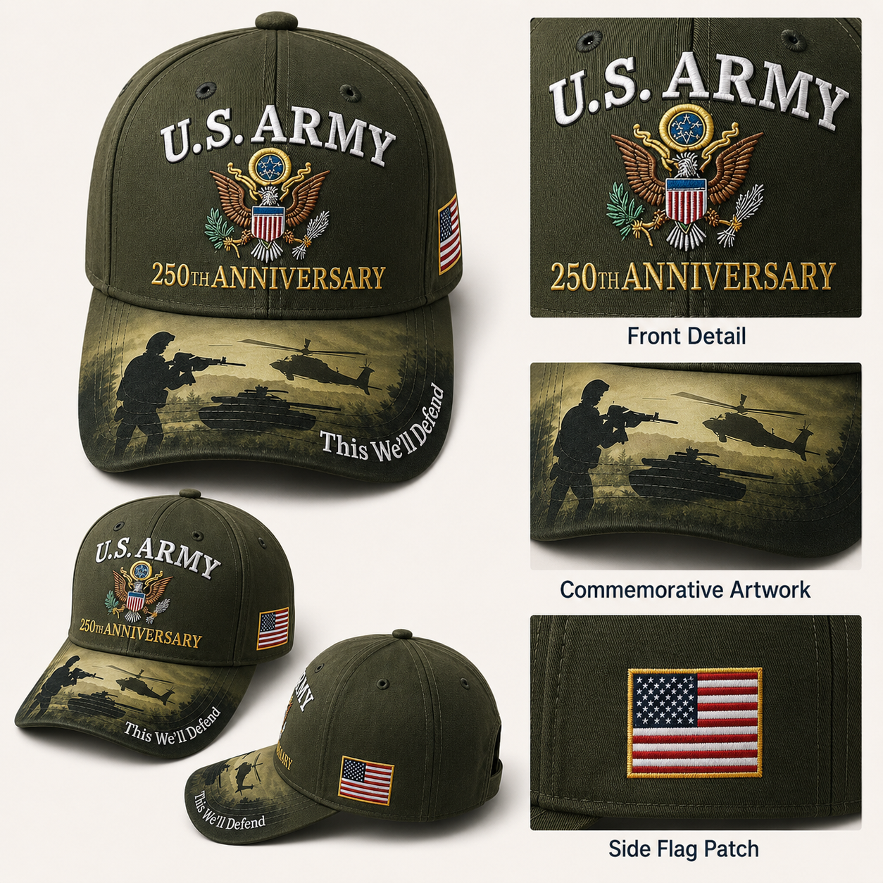 HonorStitch - 250 Years Army Anniversary Cap