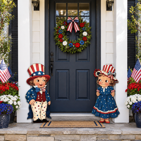 LibertyCraft – 2-Piece Patriotic Wooden Hanging Door Signs
