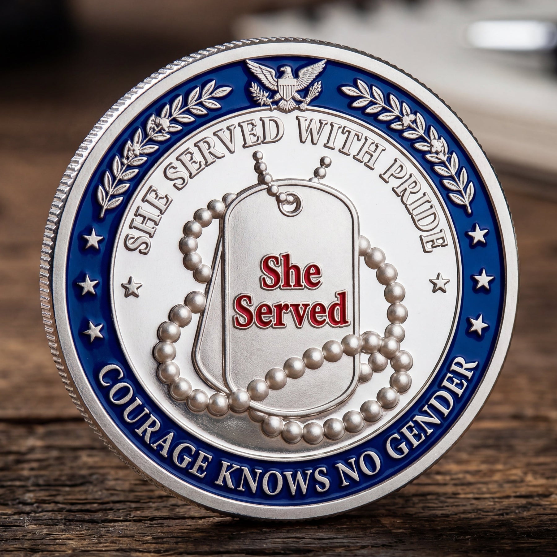 ValorRose – Female Veteran Tribute Challenge Coin