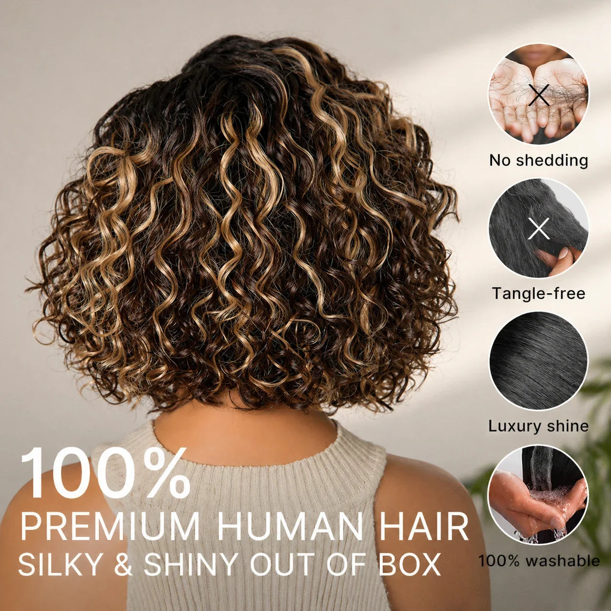 CurlLuxe – Ready-to-Go Glueless Curly Bob Wig