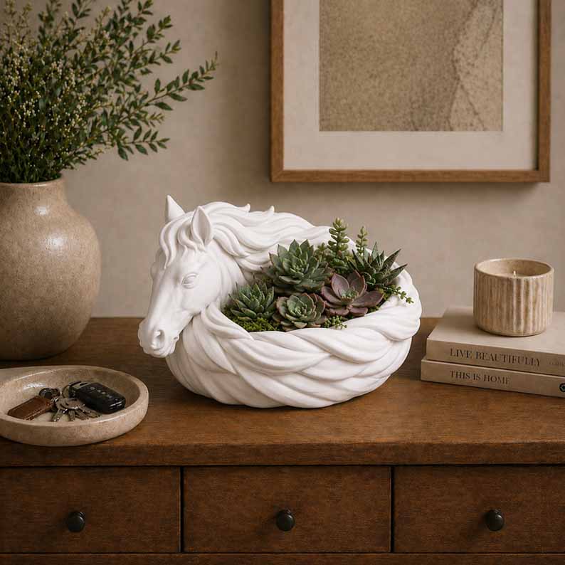 GoldenMane – Elegant Horse Bowl