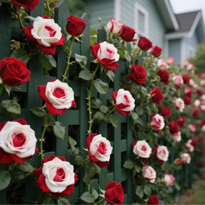RoseLuxe – Rare Twin Red White Rose Flower Seeds