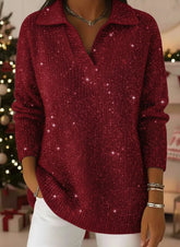 SparkleMuse – Loose Shiny Party Sweater Top