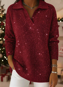 SparkleMuse – Loose Shiny Party Sweater Top