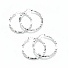 LumiLuxe – Brilliant Diamond Cut Hoop Earrings