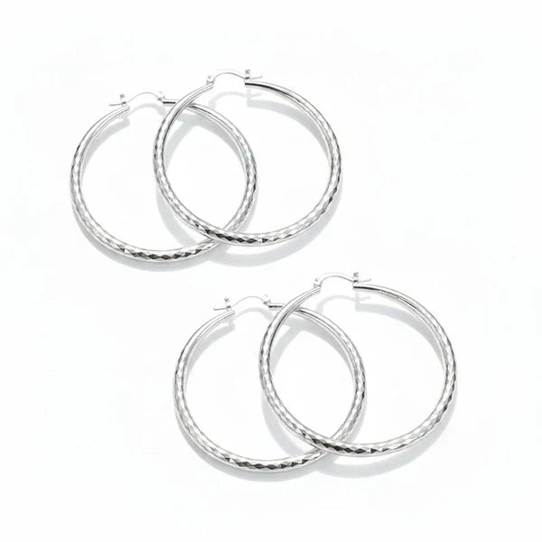 LumiLuxe – Brilliant Diamond Cut Hoop Earrings