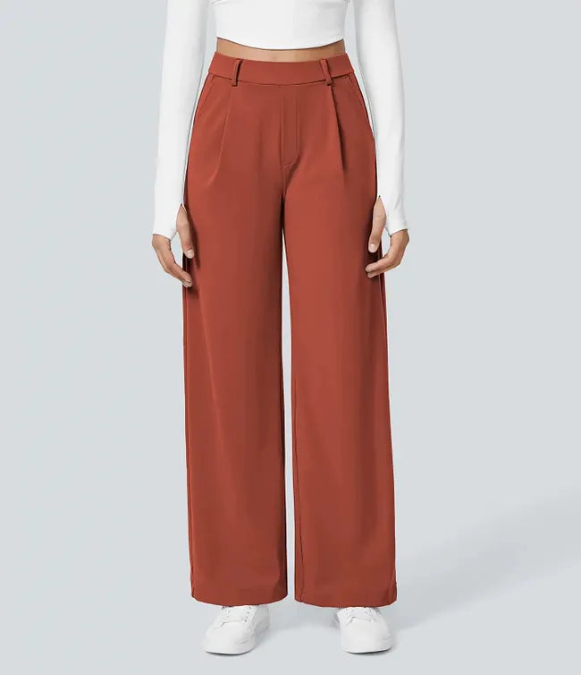 EleganceFit – High Waist Straight Casual Pants