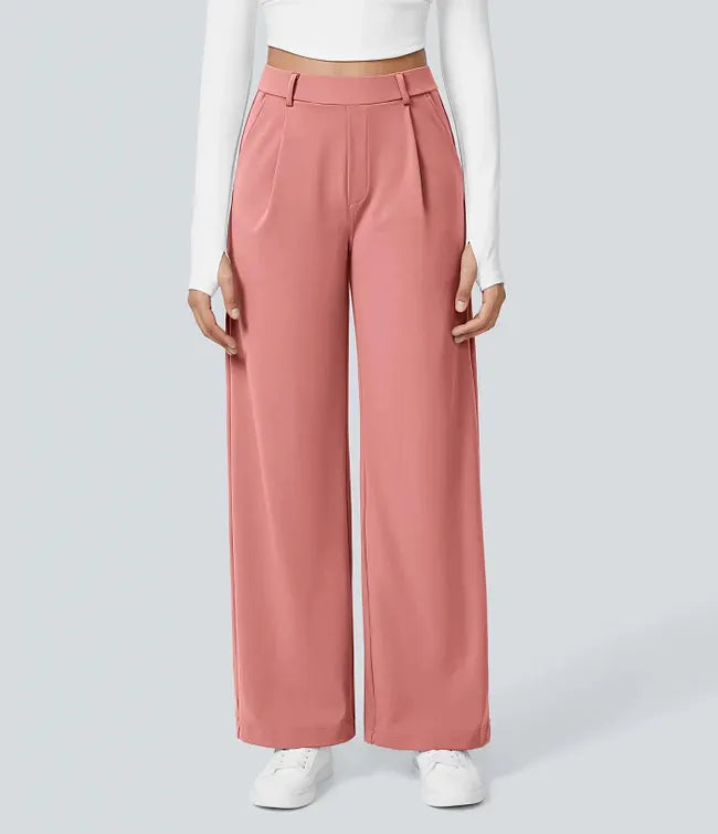 EleganceFit – High Waist Straight Casual Pants