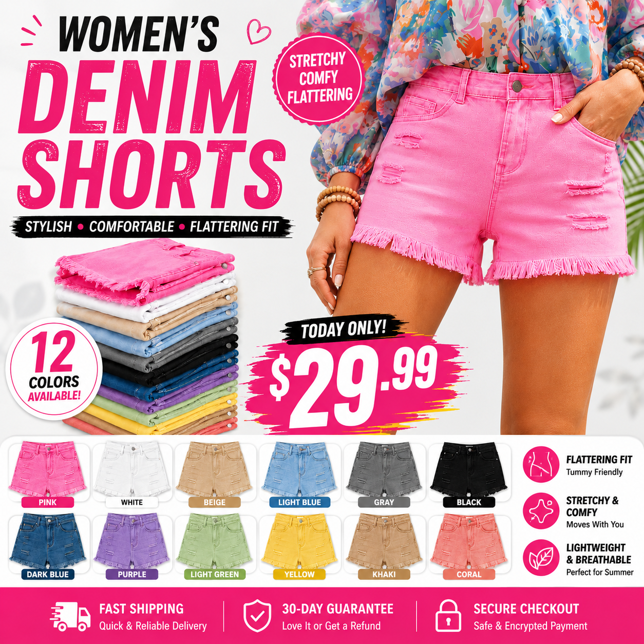 UrbanEase – Women’s Casual Denim Shorts