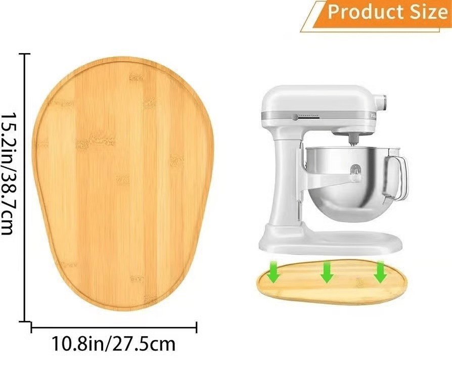 SlideEase – Food-Grade Bamboo Mixer Moving Tray