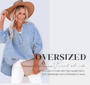 BreezyCharm Top – Oversized Textured Blouse